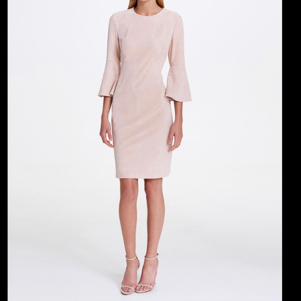 Nine West Blush Pink Bell-Sleeve Sheath Dress